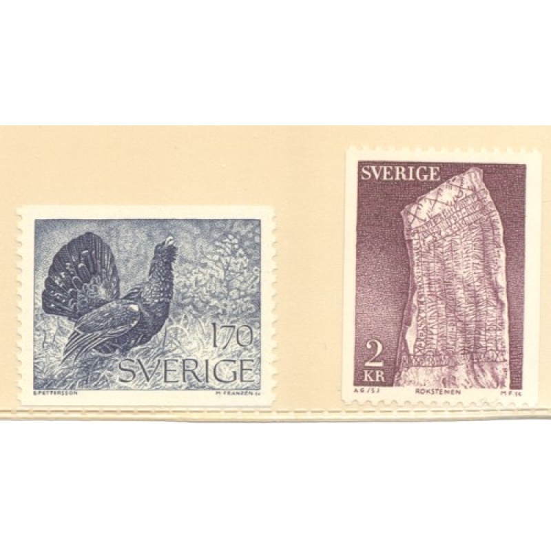 Sweden Sc 1119-1120 1975 Bird & Stone stamp set mint NH