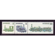 Sweden Sc 1134-1136 1975 Steam Engines stamp set mint NH