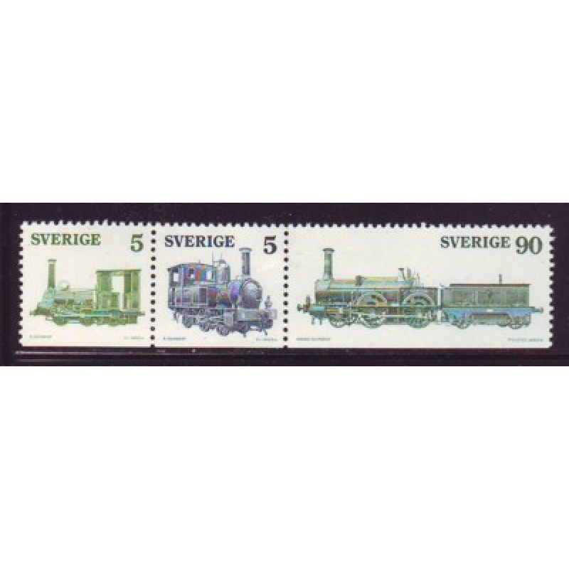 Sweden Sc 1134-1136 1975 Steam Engines stamp set mint NH