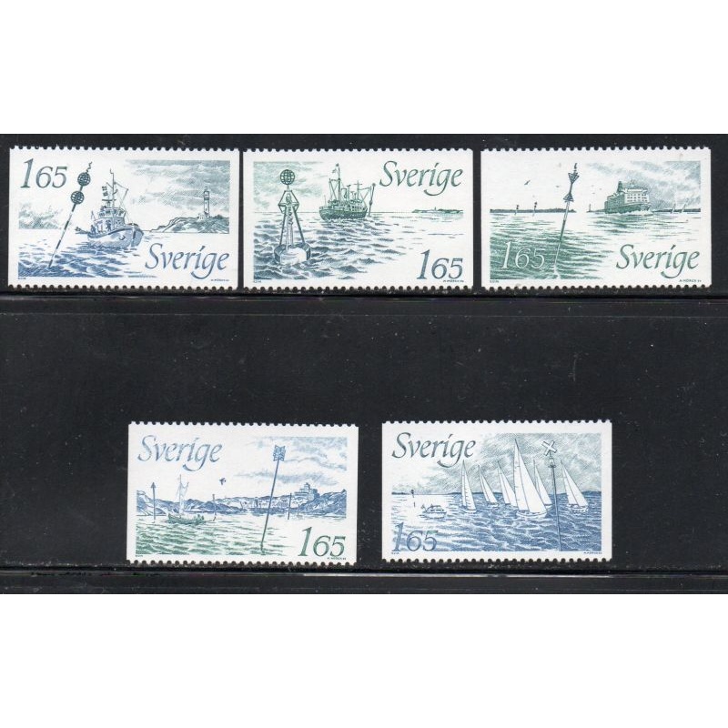 Sweden Sc  1410-1414 1982 International Buoyage system stamp set mint NH