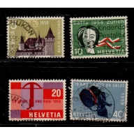 Switzerland Sc 365-368 1958 Various Anniversaries stamp set used