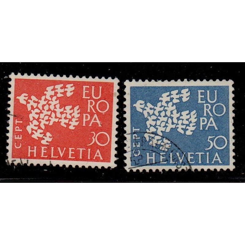 Switzerland Sc 410-411 1961 Europa stamp set used