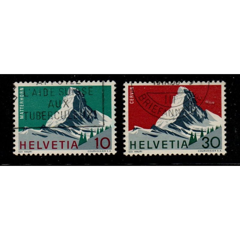 Switzerland Sc 467-468 1965 Year of the Alps stamp set used