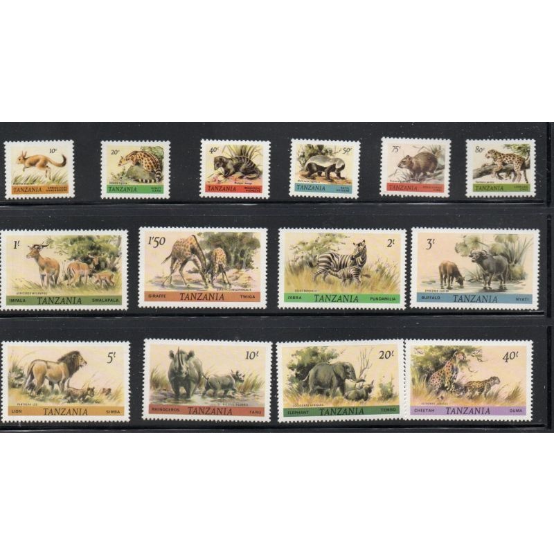 Tanzania Sc 161-174 1980 Animals long stamp set mint NH