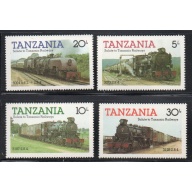 Tanzania Sc 271-274 1985 Trains stamp set mint NH