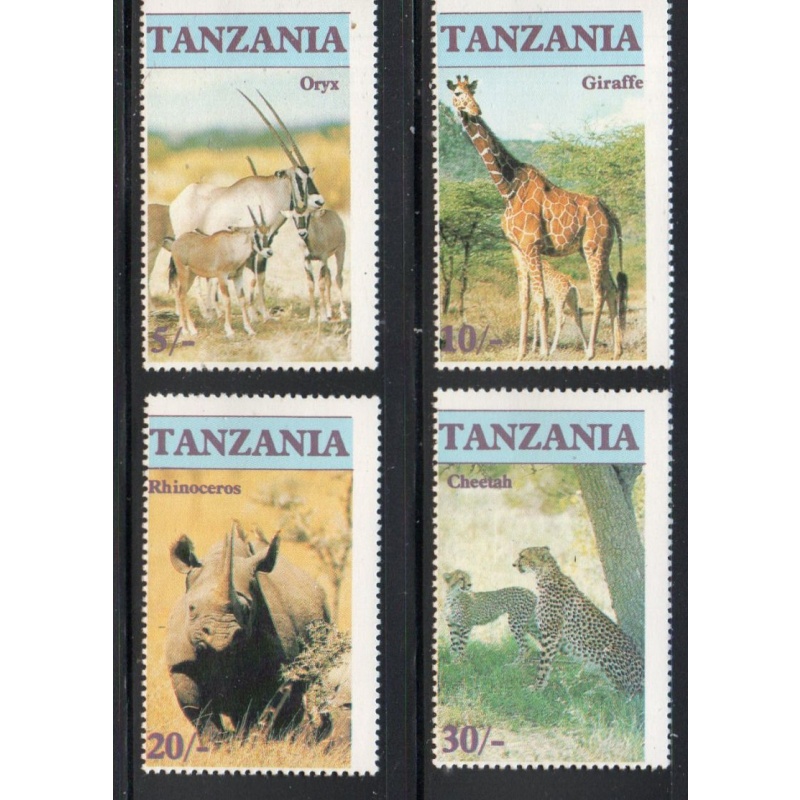 Tanzania Sc 319-322 1986 Endangered Animals stamp set mint NH