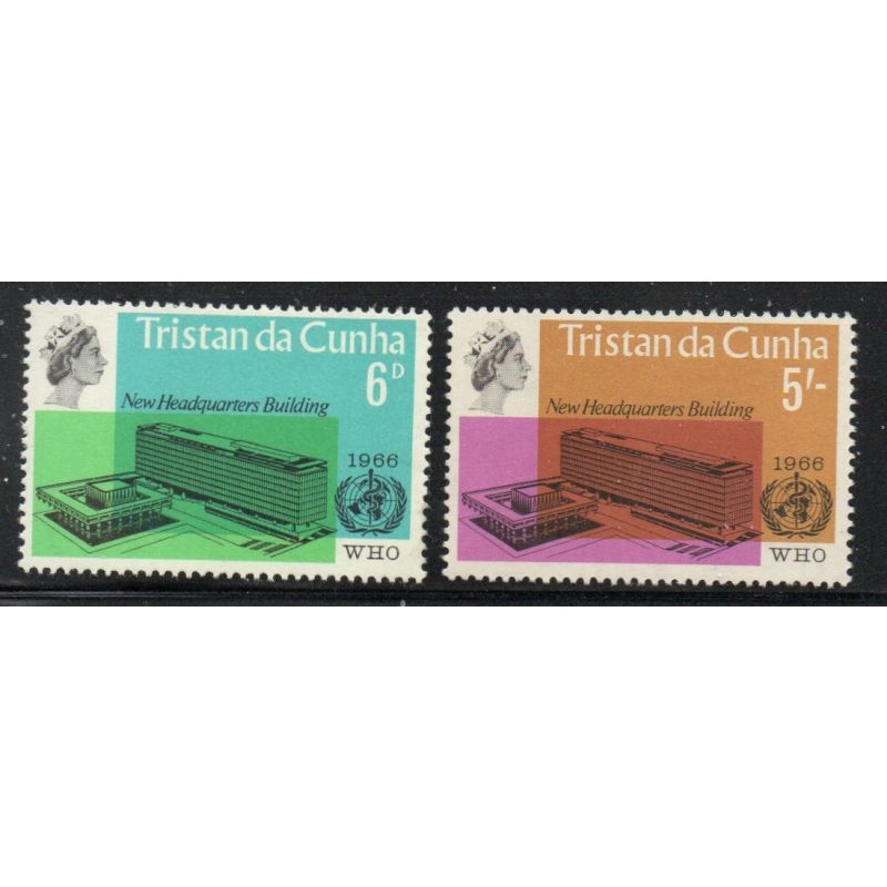 Tristan da Cunha Sc 99-100 1966 WHO Annversary stamp set mint NH