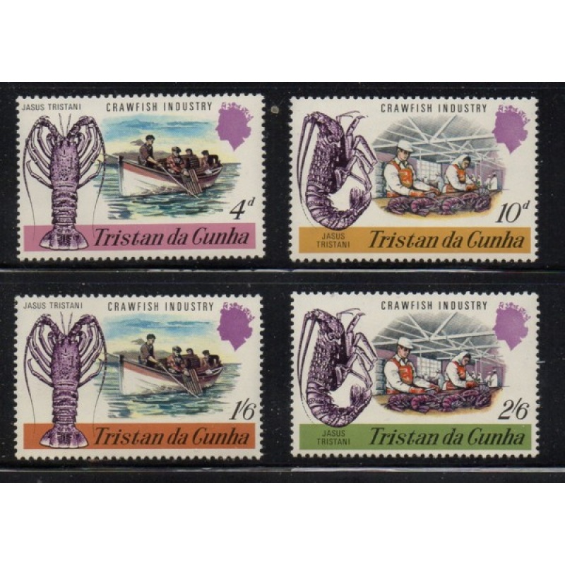 Tristan da Cunha Sc 137-140 1970 Crawfish Industry stamp set mint NH