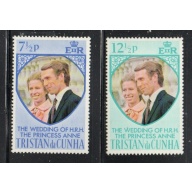 Tristan da Cunha Sc 189-190 173 Royal Wedding Princess Anne stamp setmint NH