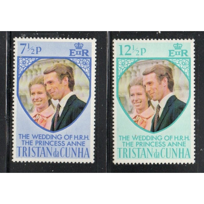 Tristan da Cunha Sc 189-190 173 Royal Wedding Princess Anne stamp setmint NH