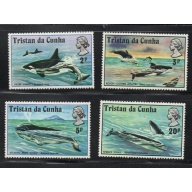 Tristan da Cunha Sc 202-205 1975 Whales stamp set mint NH