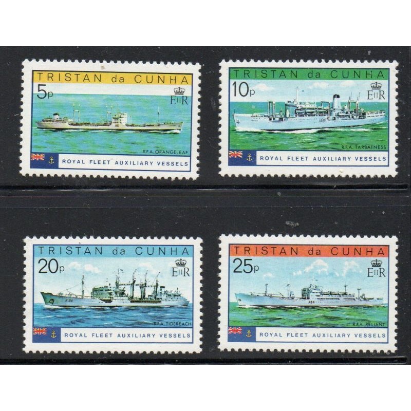 Tristan da Cunha Sc 247-250 1978 Royal Navy Vessels stamp set mint NH