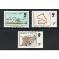 Tristan da Cunha Sc 290-292 1981 maps stamp set mint NH